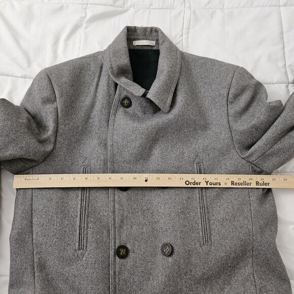 Lauren Ralph Lauren Peacoat Mens 42 Long Gray Double-Breasted Wool Jacket 42L - Picture 11 of 13
